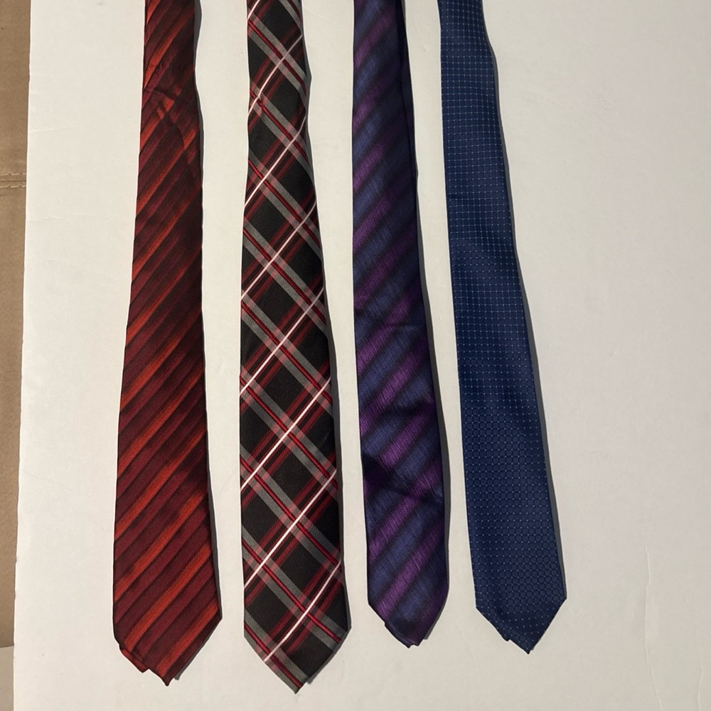 Multiples Men's Tie Collection - Red, Black, Purple, Blue color patterns 58-60”